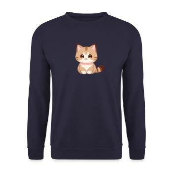 Cat Drawing, Cute Cat, Baby Cat - Unisex Sweatshirt - navy - Front - Alina (178cm) & Michal (187cm)
