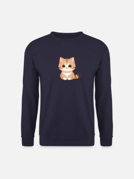 Kat Tekening, Schattige Kat, Baby Kat - Uniseks sweater - navy