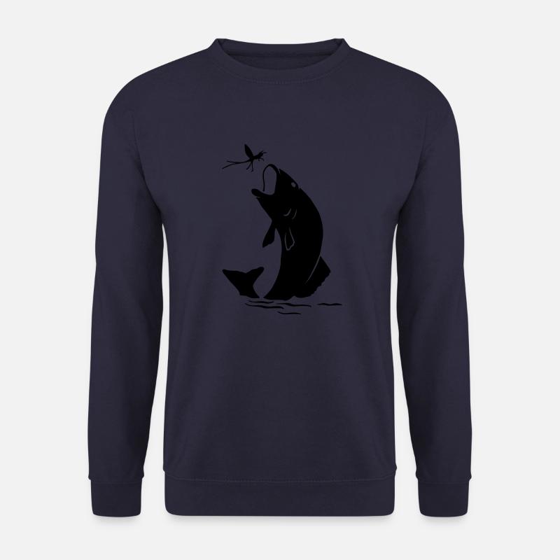 Jumping fish angler gift - Unisex Sweatshirt - navy