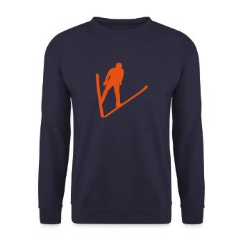 Skisprung kombiniert nordische Silhouette 2 - Unisex Pullover - Navy - Vorne - Alina (178cm) & Michal (187cm)
