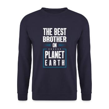 Bester Bruder Spruch - Unisex Pullover - Navy - Vorne - Alina (178cm) & Michal (187cm)