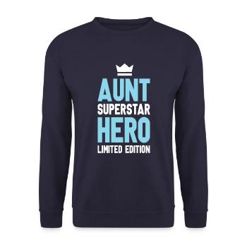 Aunt Limited Edition Saying - Unisex Sweatshirt - navy - Front - Alina (178cm) & Michal (187cm)