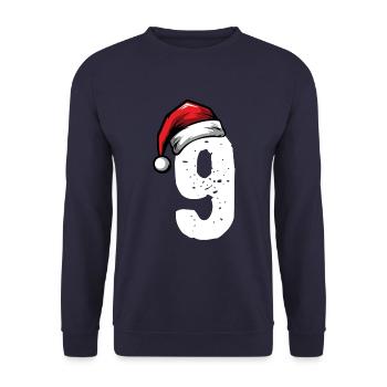 9 Zahl Weihnachten - Unisex Pullover - Navy - Vorne - Alina (178cm) & Michal (187cm)