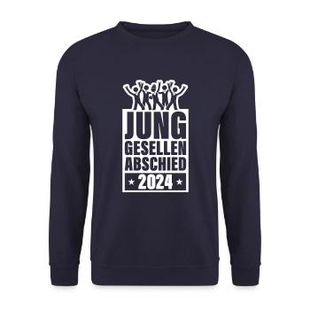 Junggesellen Abschied 2024 Jga - Unisex Pullover - Navy - Vorne - Alina (178cm) & Michal (187cm)