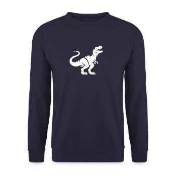 Dino T-Rex Silhouette Minimalist Design - Unisex Sweatshirt - navy - Front - Alina (178cm) & Michal (187cm)