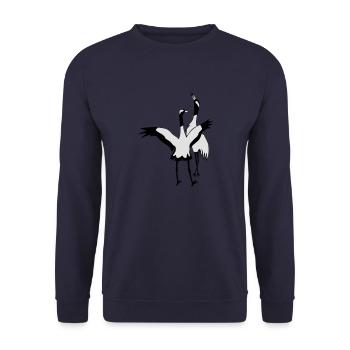Kraniche - Unisex Pullover - Navy - Vorne - Alina (178cm) & Michal (187cm)
