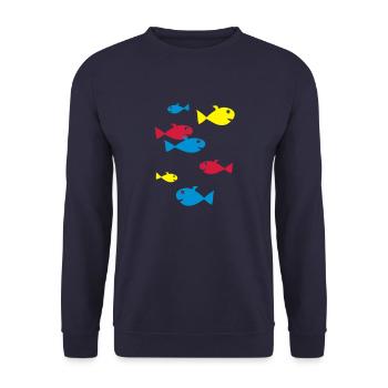 vecteur fisch - Sweat-shirt Unisexe - marine - Devant - Alina (178cm) & Michal (187cm)