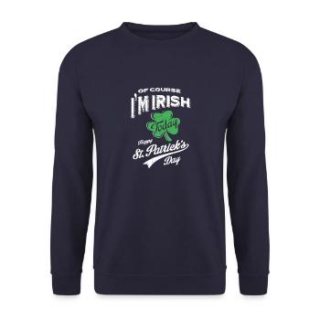 St. Patrick's Day T-shirt - Unisex Sweatshirt - navy - Front - Alina (178cm) & Michal (187cm)