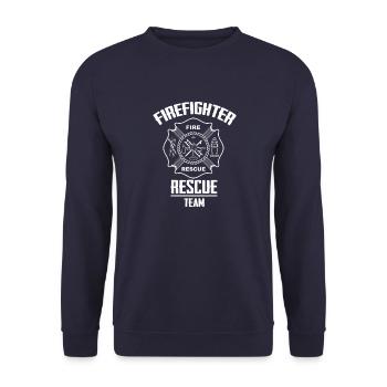 Firefighter rescue Shirt - Unisex Pullover - Navy - Vorne - Alina (178cm) & Michal (187cm)