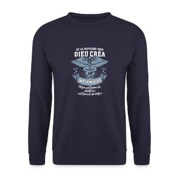 infirmier - homme et le 8e jour - Sweat-shirt Unisexe - marine - Devant - Alina (178cm) & Michal (187cm)