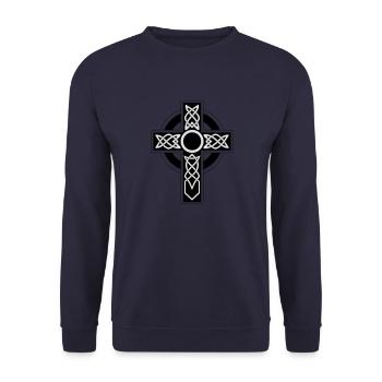 gothik kreuz - Unisex Pullover - Navy - Vorne - Alina (178cm) & Michal (187cm)