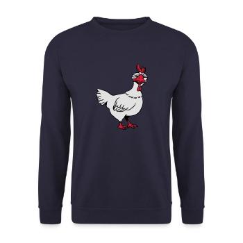 Angry chicken - Unisex Sweatshirt - navy - Front - Alina (178cm) & Michal (187cm)