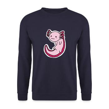 petit axolotl - Sweat-shirt Unisexe - marine - Devant - Alina (178cm) & Michal (187cm)