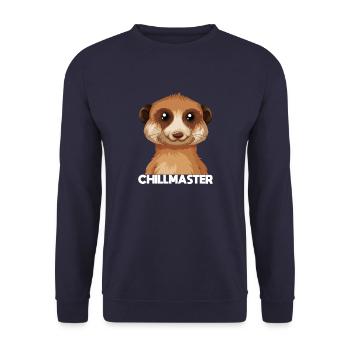 Chillmaster - Erdhörnchen liebt es zu chillen - Unisex Pullover - Navy - Vorne - Alina (178cm) & Michal (187cm)