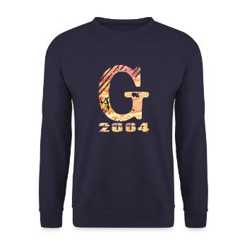 G 2004 Name Year of birth Gift - Unisex Sweatshirt - navy - Front - Alina (178cm) & Michal (187cm)