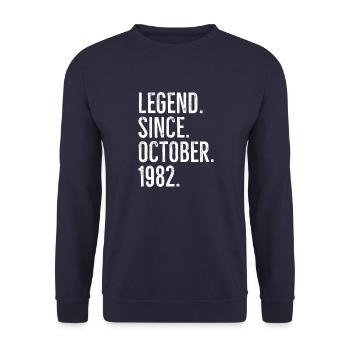 Legend Since October 1982 - Unisex Sweatshirt - navy - Front - Alina (178cm) & Michal (187cm)