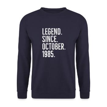 Legend Since October 1985 - Unisex Sweatshirt - navy - Front - Alina (178cm) & Michal (187cm)