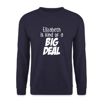 Elizabeth ist irgendwie eine große Sache - Unisex Pullover - Navy - Vorne - Alina (178cm) & Michal (187cm)