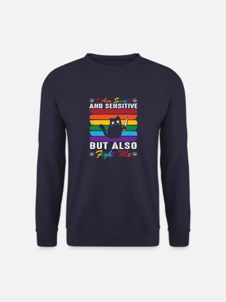 Ich bin klein und sensibel, kämpfe aber auch gegen mich - Katzen - Unisex Pullover - Navy