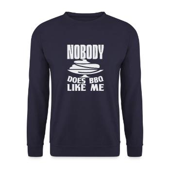 PERSONNE NE FAIT DE BARBECUE COMME MOI - Sweat-shirt Unisexe - marine - Devant - Alina (178cm) & Michal (187cm)