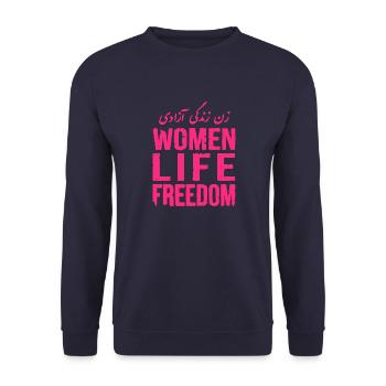 Women life freedom - Unisex Pullover - Navy - Vorne - Alina (178cm) & Michal (187cm)