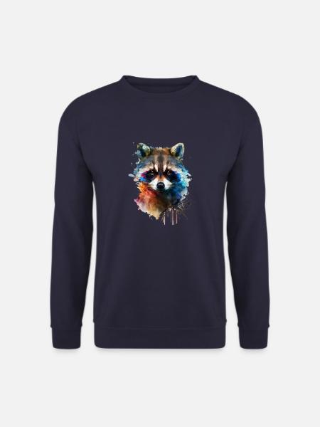 Waschbär Aquarell Coole Art-Motive Klimaschutz - Unisex Pullover - Navy