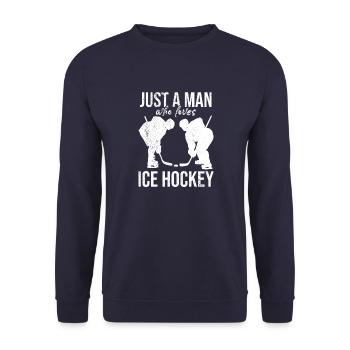 Eishockey Hockey Vintage Hockeyschläger Sprüche - Unisex Pullover - Navy - Vorne - Alina (178cm) & Michal (187cm)