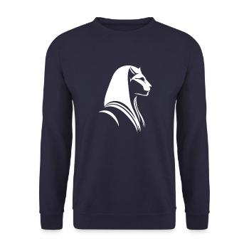 Chat Egypte Pharaon Silhouette - Sweat-shirt Unisexe - marine - Devant - Alina (178cm) & Michal (187cm)