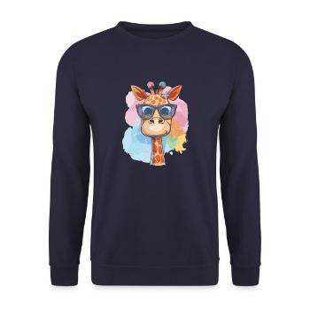 Giraffe Fabius - Unisex Pullover - Navy - Vorne - Alina (178cm) & Michal (187cm)
