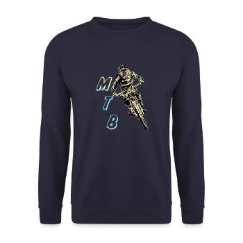 MTB downhill - Unisex Sweatshirt - navy - Front - Alina (178cm) & Michal (187cm)