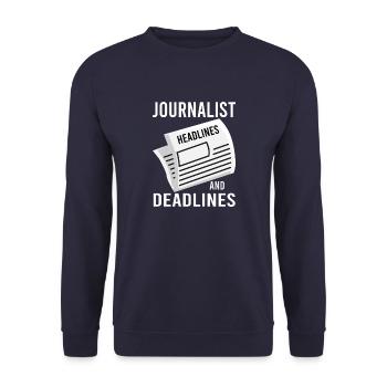 Journalist Reporter Schriftsteller - Unisex Pullover - Navy - Vorne - Alina (178cm) & Michal (187cm)