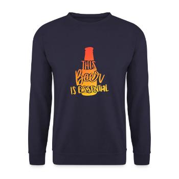 This Beer Is Essential - Unisex Pullover - Navy - Vorne - Alina (178cm) & Michal (187cm)