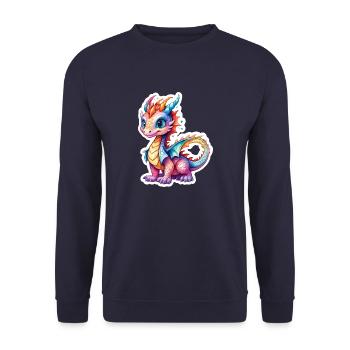 Dragon Watercolors - Unisex Sweatshirt - navy - Front - Alina (178cm) & Michal (187cm)