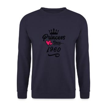 1960's Princess Birthday - Unisex Sweatshirt - navy - Front - Alina (178cm) & Michal (187cm)