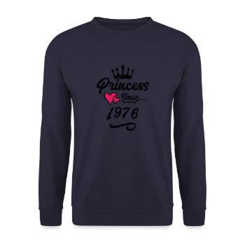 1976 Princess Birthday - Unisex Sweatshirt - navy - Front - Alina (178cm) & Michal (187cm)