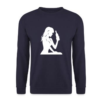 Wife Hen Bottle Bride - Unisex Sweatshirt - navy - Front - Alina (178cm) & Michal (187cm)