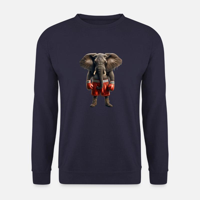 Elefant mit Boxhandschuhen - Unisex Pullover - Navy