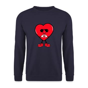 Bande dessinée Coeur - Sweat-shirt Unisexe - marine - Devant - Alina (178cm) & Michal (187cm)