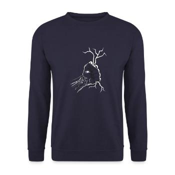 33-01 FIST FLASH - FLASH poing - Sweat-shirt Unisexe - marine - Devant - Alina (178cm) & Michal (187cm)