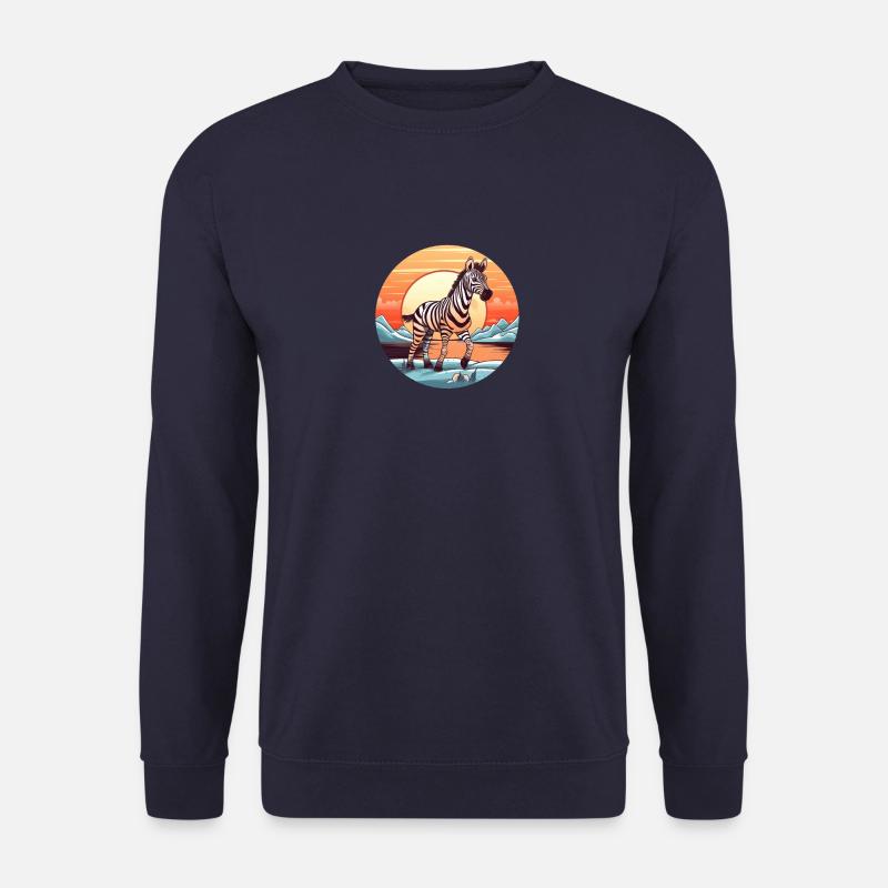 Zebra Coucher de soleil - Sweat-shirt Unisexe - marine