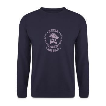 1964 Sterngeburt 60. Geburtstag Star - Unisex Pullover - Navy - Vorne - Alina (178cm) & Michal (187cm)