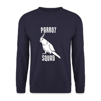 Parrot Squad Funny Parrot Lover - Unisex Sweatshirt - navy - Front - Alina (178cm) & Michal (187cm)