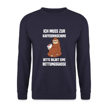 Kaffee Zubehör Koffein Getränk Wachmacher Kaffee - Unisex Pullover - Navy - Vorne - Alina (178cm) & Michal (187cm)