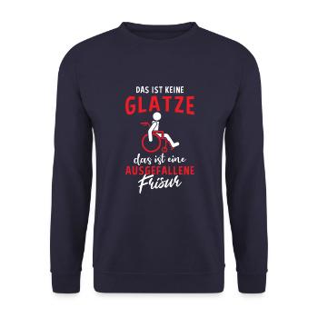 Rollifahrer Menschen Mit Behinderung Rollstuhl - Unisex Pullover - Navy - Vorne - Alina (178cm) & Michal (187cm)