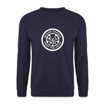 Wigan Casino - Unisex Sweatshirt - navy - Front - Alina (178cm) & Michal (187cm)