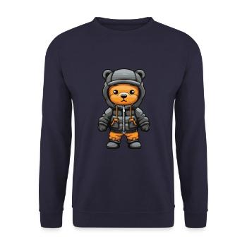 Bear Winter Comic - Unisex Sweatshirt - navy - Front - Alina (178cm) & Michal (187cm)