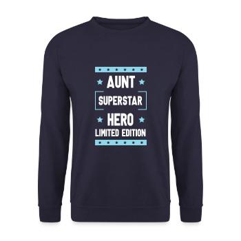 Aunt Limited Edition Saying - Unisex Sweatshirt - navy - Front - Alina (178cm) & Michal (187cm)