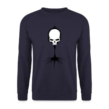 Skull black n white - Sweat-shirt Unisexe - marine - Devant - Alina (178cm) & Michal (187cm)
