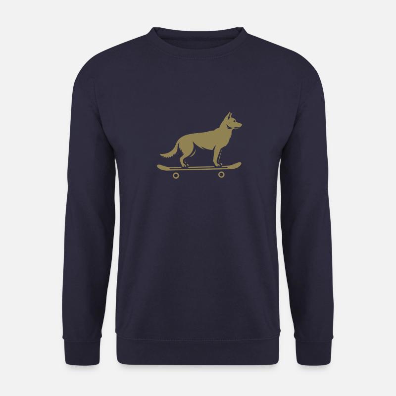 Hund Schäferhund Skateboard Skateboarder - Unisex Pullover - Navy