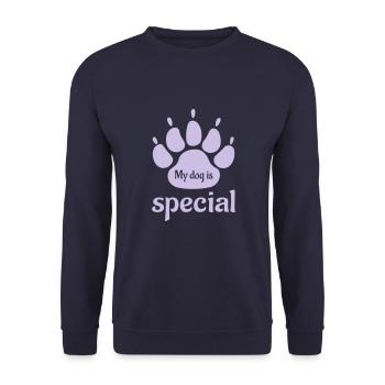 My dog is special - Unisex Sweatshirt - navy - Front - Alina (178cm) & Michal (187cm)